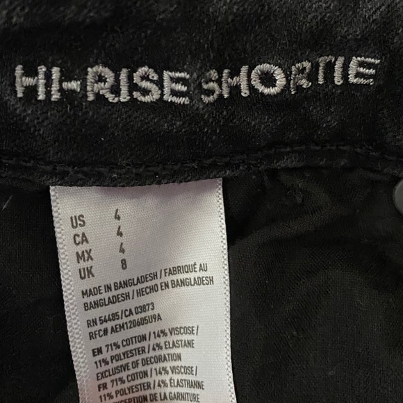 AEO Black 360 Super Stretch Hi Rise Shorty Shorts High Waisted Spring Break Sz 4 - Picture 4 of 10